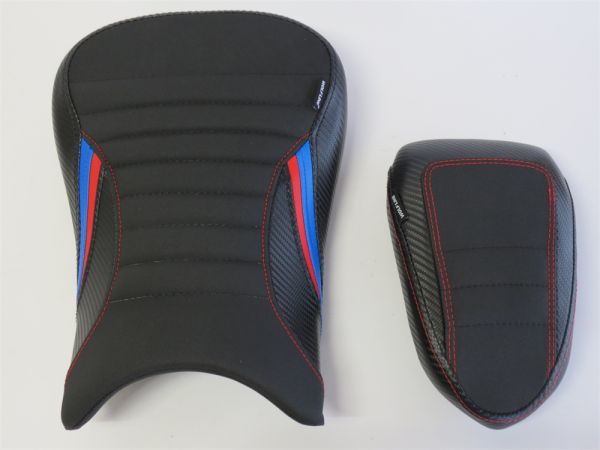 BMW用 S1000RR S1000R M1000RR M1000R 2019 以降カスタム 10mm アップ フロント&リア シート セット 赤青