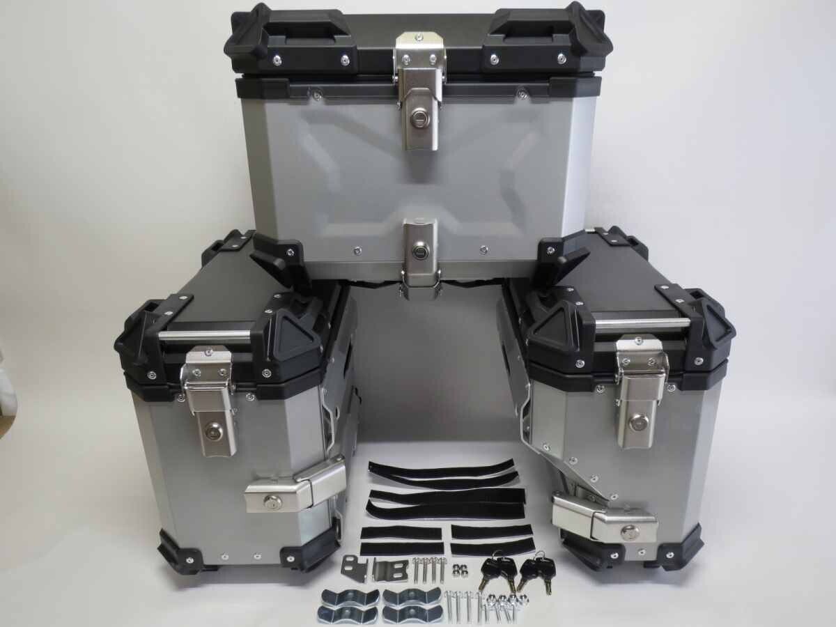 Triumph用 Tiger 900 Rally/Pro Tiger 850 Sport サイドキャリア ＆ サイドBOX-B & 45LリアBOX-B ５点セット黒銀