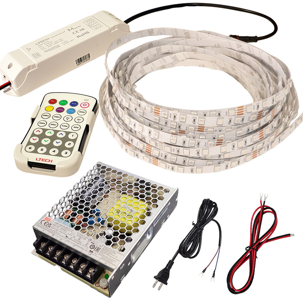 【RGB 1000cm×1本仕掛ける】 非雨合羽RGB磁気テープともし火24V+RF調光器+相応うアダプタ付き添い人
