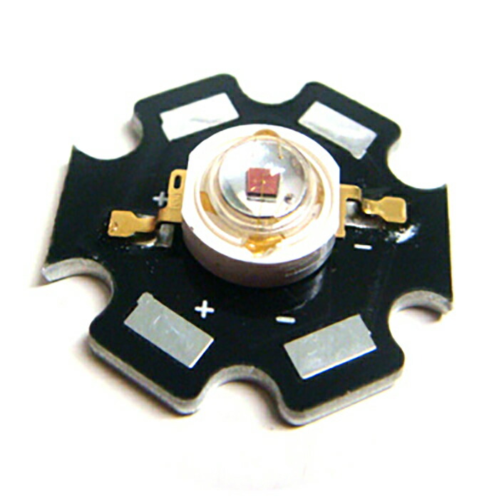 Edison POWER LED 1W 赤色 EDER-1LA3 星型ヒートシンク付き 50個