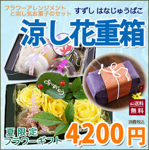 お中元 ギフト 花 プレゼント 送料無料 スイーツ セット 涼し花重箱 花 鉢 ポイント消化 100円 300円 500円 Educaps Com Br