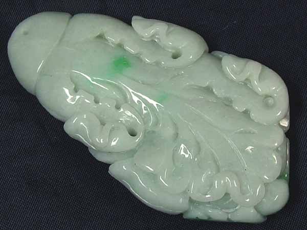 ■龍香堂■☆Ａ貨ミャンマー翡翠「白菜牌子」６２ｍｍ