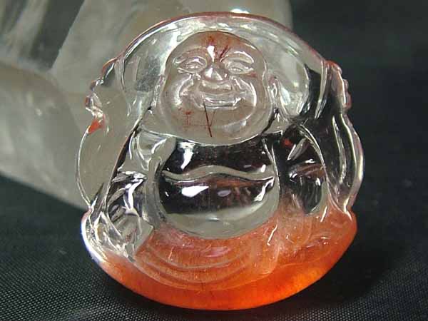 ■龍香堂■☆朱赤水晶　布袋トップ（27ｍｍ）