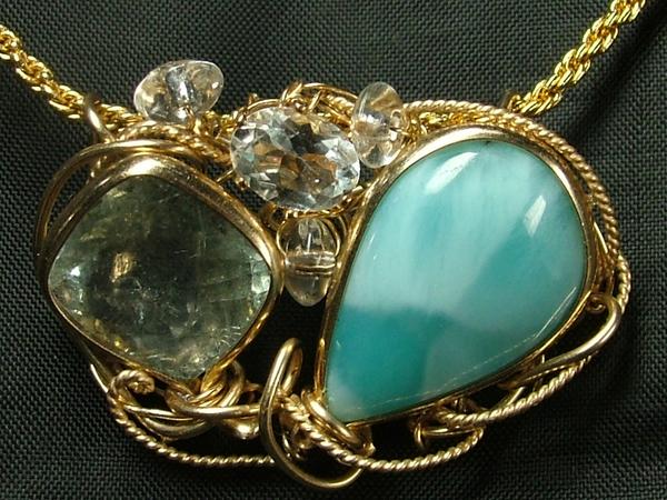 ■龍香堂■☆【Bijoux Opera】ラリマーペンダントトップ36mm|龍香堂