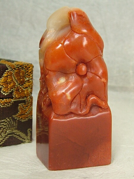■龍香堂■☆寿山石印材「蓮葉」６６ｍｍ 8,140円