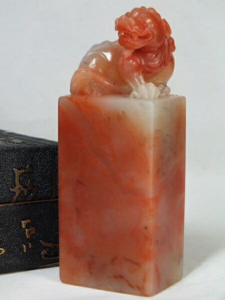 楽天市場】□龍香堂□☆寿山石赤芙蓉 印材置物「貔貅(ひきゅう
