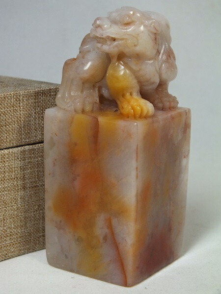 楽天市場】□龍香堂□☆寿山石桃花凍石印材「貔貅（ひきゅう