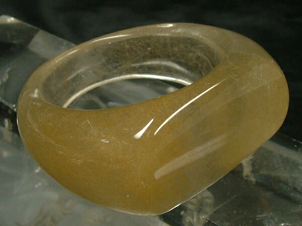 ■龍香堂■☆金色ルチル（金針水晶）大型リング