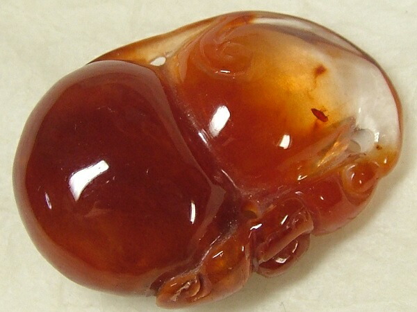 ■龍香堂■☆朱赤水晶　瓢箪トップ３３ｍｍ