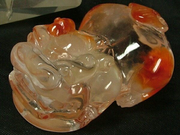 ■龍香堂■☆朱赤水晶「貔貅」（ひきゅう）４１ｍｍ（ｎ31）
