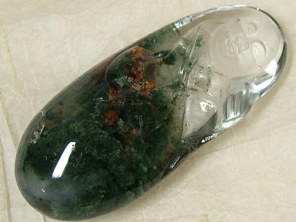 ■龍香堂■☆美品！ガーデンクォーツ（庭園水晶）布袋トップ４３ｍｍ