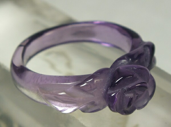 ■龍香堂■☆紫水晶（アメジスト）薔薇リング１２号