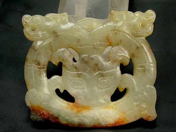 ■龍香堂■☆旧中国玉（白玉はくぎょく）彫物５６ｍｍ（Ｂ）yor