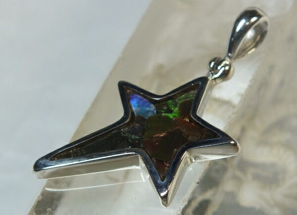 ■龍香堂■☆アンモライト（アンモナイト宝石化石）銀枠ペンダントトップ２３ｍｍ 16,500円