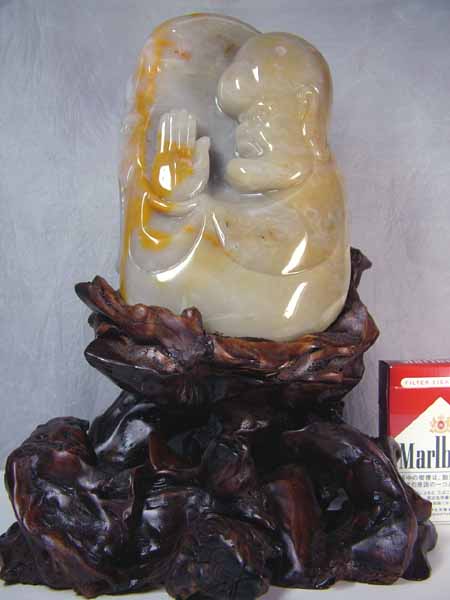 楽天市場】□龍香堂□☆和田玉（ホータンぎょく）台付置物「賢人庵