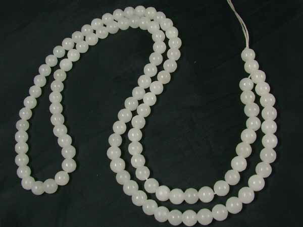 和田白玉（ホータンはくぎょく）羅漢ブレスレット 龍香堂] ◎和田白玉（ホータンはくぎょく）ブレスレット25mm