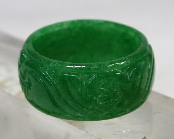 楽天市場】□龍香堂□☆ミャンマー翡翠（ひすい）如意彫広幅指輪17号