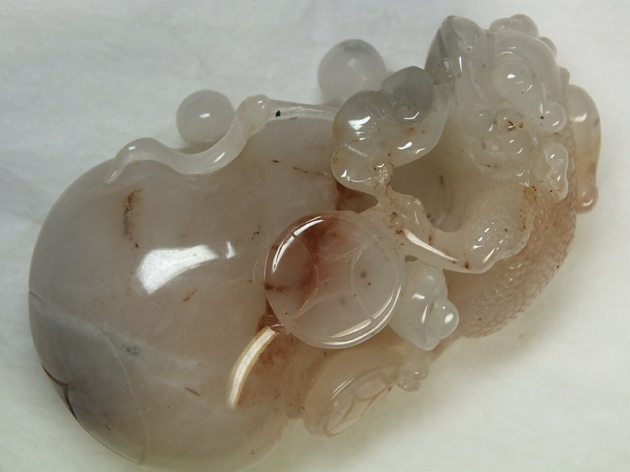 楽天市場】□龍香堂□☆和田白玉（ホータンはくぎょく）三脚ガマ