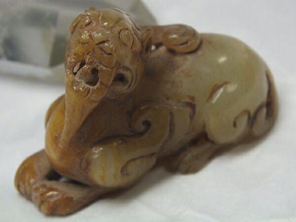 楽天市場】□龍香堂□☆旧中国白玉（はくぎょく）貔貅（ひきゅう）置物