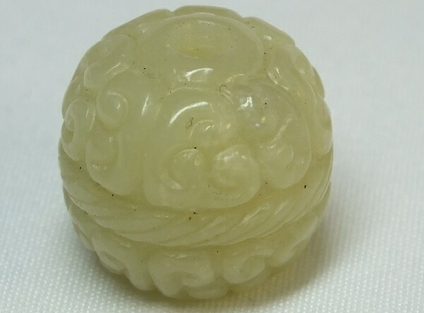 楽天市場】□龍香堂□☆和田白玉（ホータンはくぎょく）透かし彫り玉