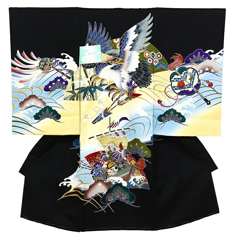 as様紋代込み夏物単衣新品絽生地 祝着　京友禅工芸染　大鷹と大王松熨斗豪華祝い文 楽天市場】※記念感謝祭☆送料無料☆京都友禅、伝統工芸本加工