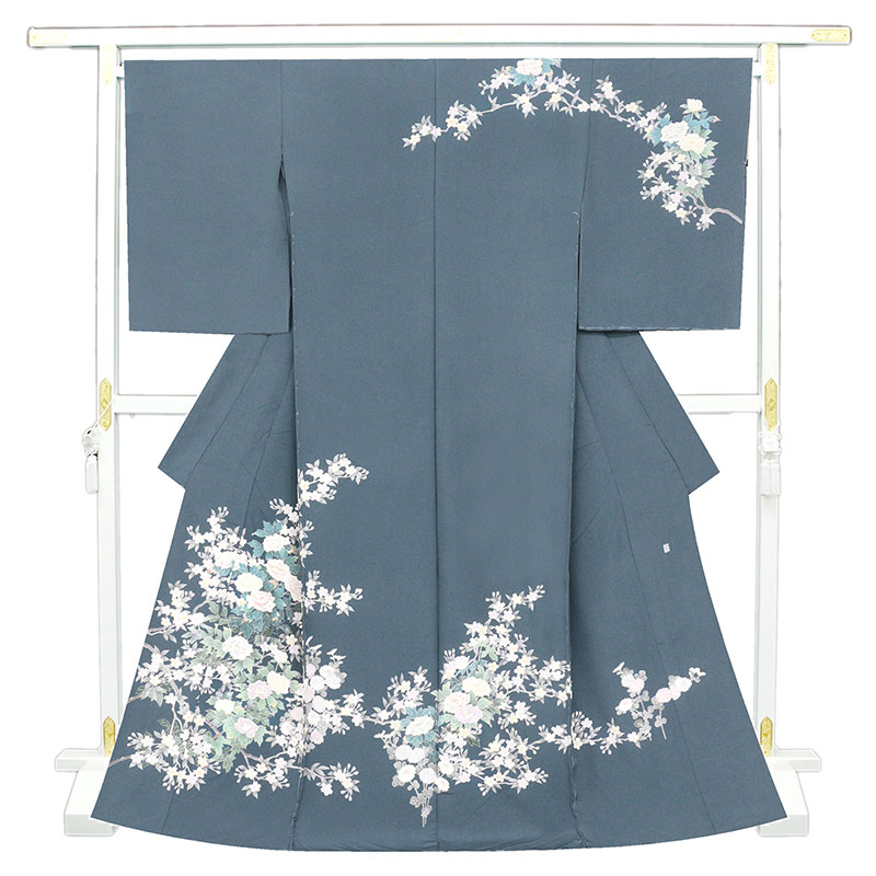 新品正絹産着（お祝着）特撰京友禅伝統白上げ工芸染　本金の糸目仕様優美鳳凰に花桐文 新品正絹産着（お祝着）特撰京友禅伝統白上げ工芸染 本金の糸目