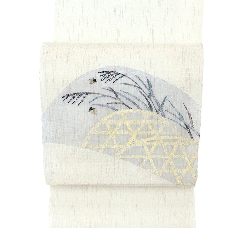 新品☆夏物,単衣きもの兼用袋帯☆京都名門市田取扱い伝統涼感工芸桔梗露芝文特選絽織 新品☆夏物,単衣きもの兼用袋帯☆京都名門市田取扱い伝統涼感