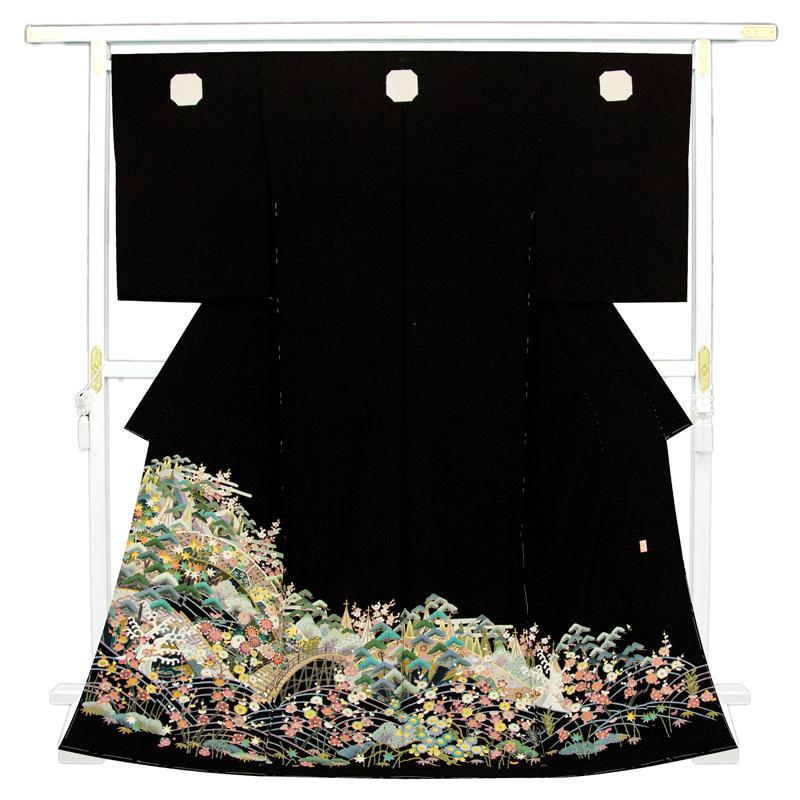 逸品❇️ますいわ屋扱い黒留め袖　有名作家手描友禅暈し染め　22点総フルセット imgrc0123033396.jpg