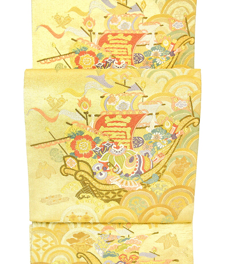 ※不死化有りがたさ祭☆仕立てもの無料・貨物輸送無料☆芸術芸術錦織特撰礼装袋帯☆西陣名家とみや織り地謹製☆慶長波宝船文