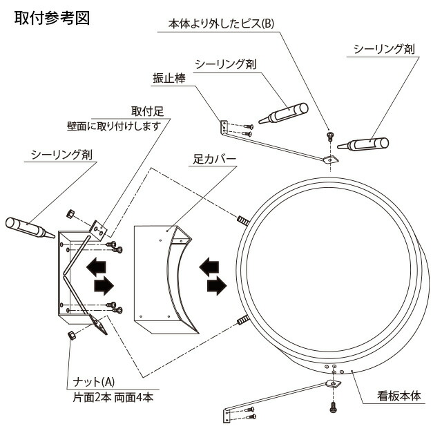 送料無料 Led丸型突き出し看板 L デザイン 貼り加工込み 袖看板 丸型看板 電飾看板 照明入り看板 Ridlm Com