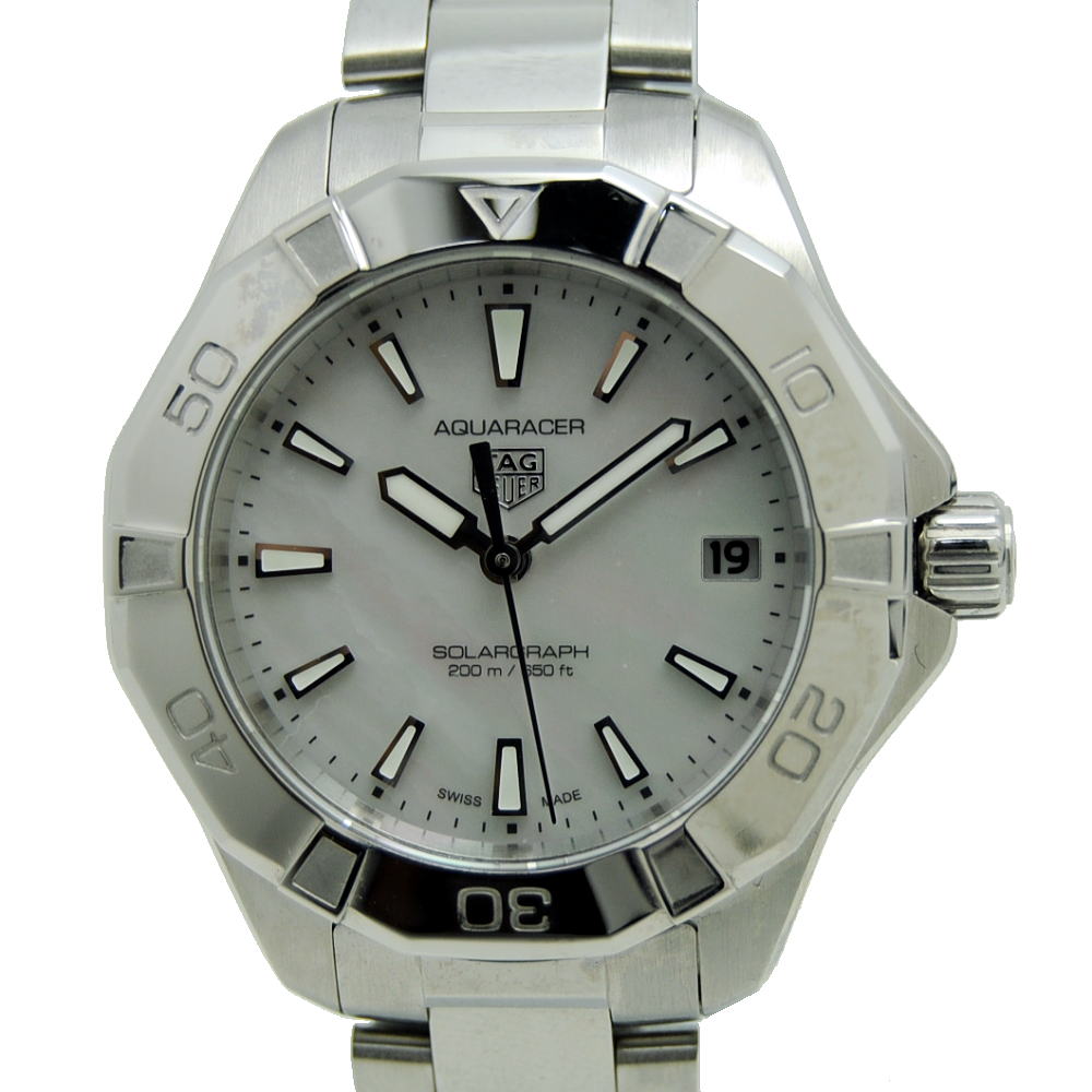 ◆タグホイヤー Tag Heuer◆ 【箱 保】ボーイズ時辰儀/アクアレーサー/専門的200/SS/白いこと外殻/WBP1312 【LW398】【税込通貨価値】【一六銀行下位区分】【中古】【相応う】