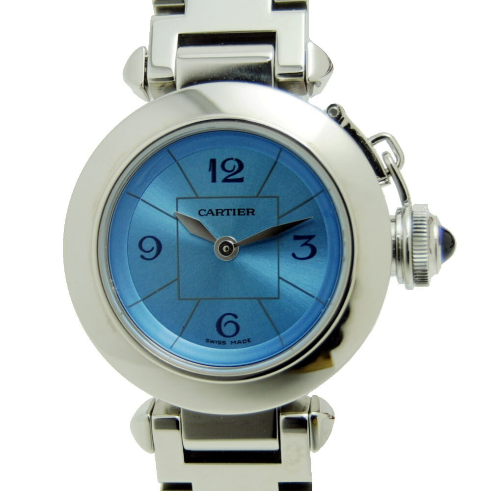 〇カルティエ CARTIER〇 【箱 保】レディース時計/ミスパシャ/1周年記念/SS/ブルー/W3140024 【LW407】【税込価格】【質屋出店】【中古】【対応】