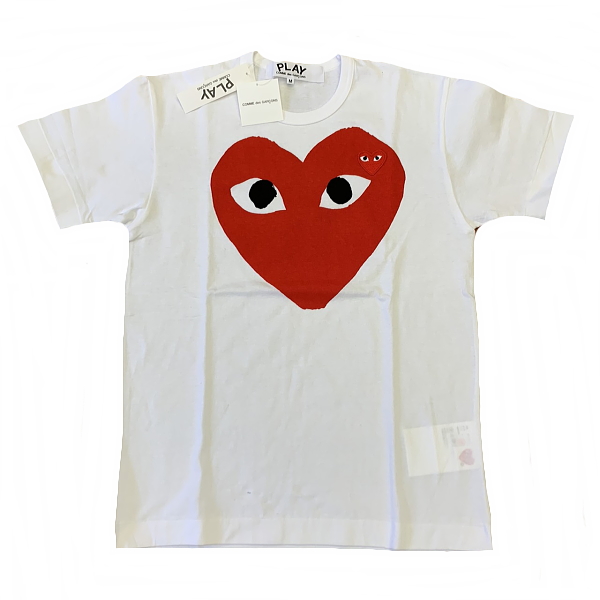 楽天市場 全品送料無料 Play Comme Des Garcons 青目赤ハート 半袖tシャツ 025 白 プレイ コム デ ギャルソン The Black Market