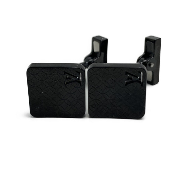 ★ルイ・ヴィトン LOUIS VUITTON★ カフス/ダミエ/ブトンドゥマンシェットシャンゼリゼ/ブラック/M65044 【SA5813】【税込価格】【質屋出店】【中古】【対応】|かねき質店