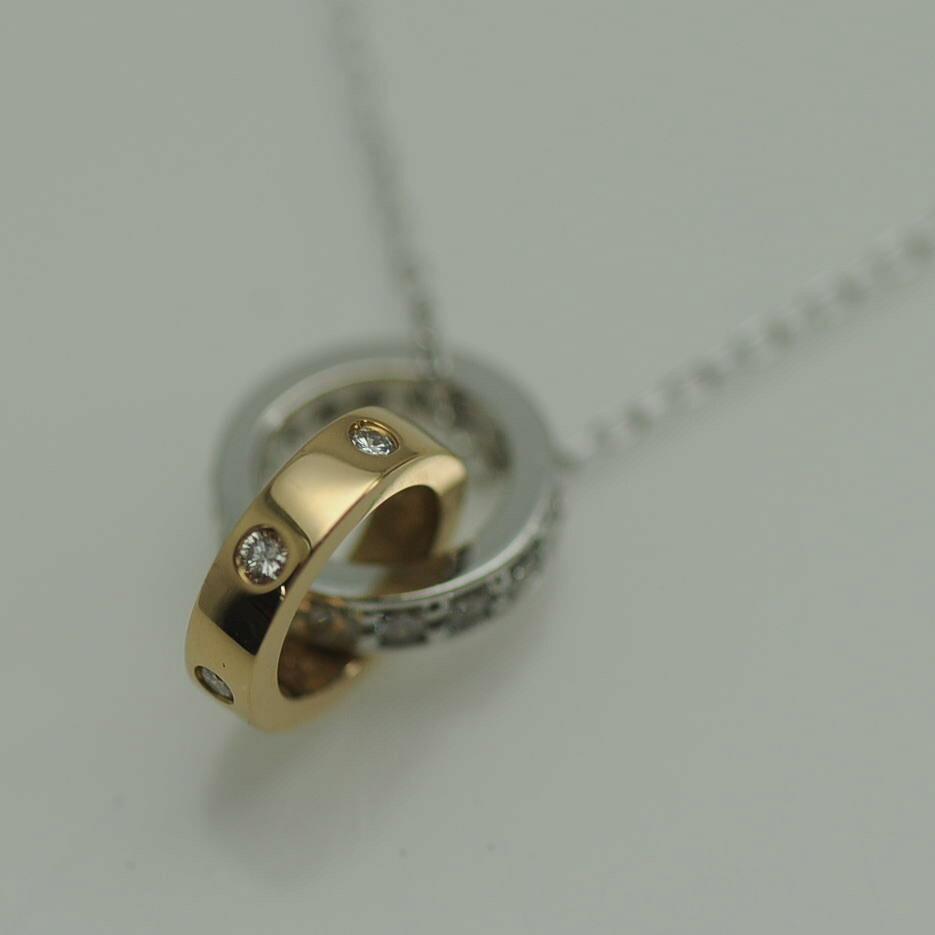 ♪ネックレス♪ K18WGPG/ダイヤD0.50 【JR2003】【税込価格】【質屋出店】【中古】【対応】