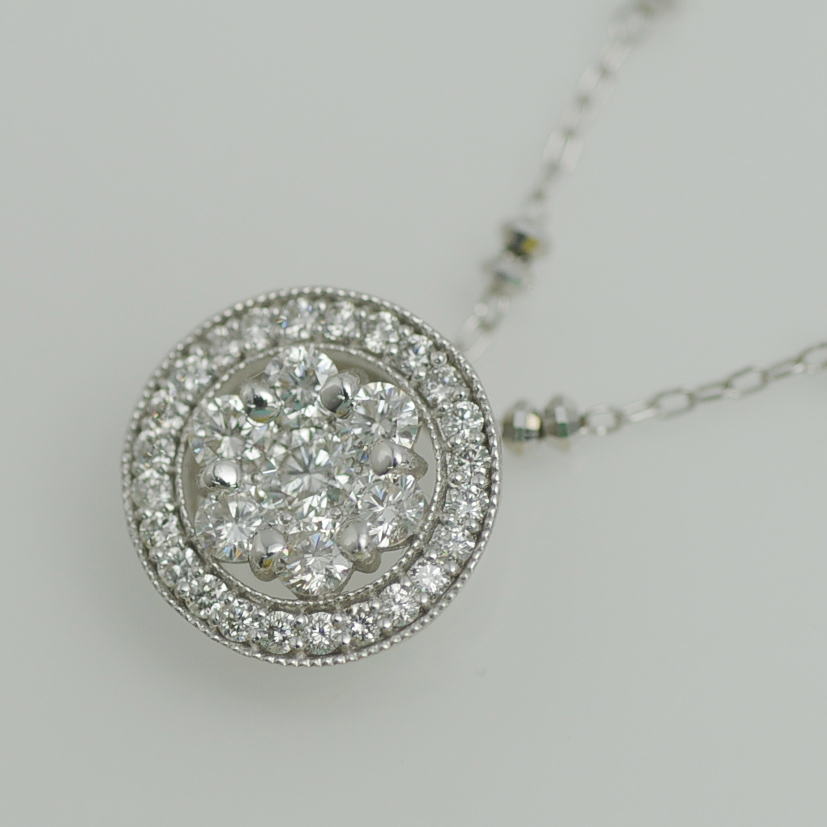 ♪ネックレス♪ K18WG/ダイヤD0.35 0.15/ハート＆キューピット 【JR2082】【税込価格】【質屋出店】【中古】【対応】