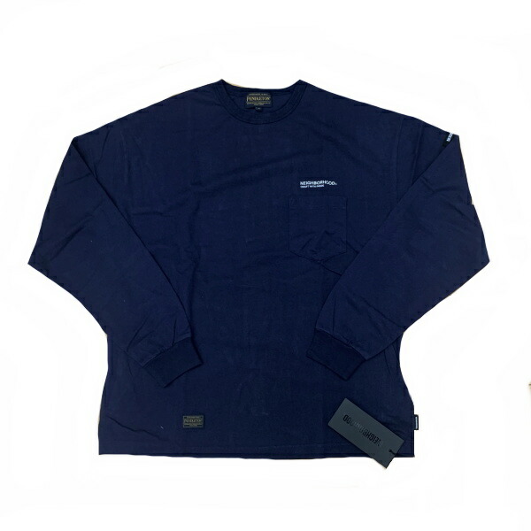 ◆ネイバーフッド×ペンドルトン NEIGHBORHOOD×PENDLETON◆ メンズ/PENDLETON.CNLS.CO/ポケット付クルーネックカットソー/コットン/2022FW/ネイビー/#M/2221508N-CSM01S 【SA7158】【税込価格】【質屋出店】【新品】【対応】