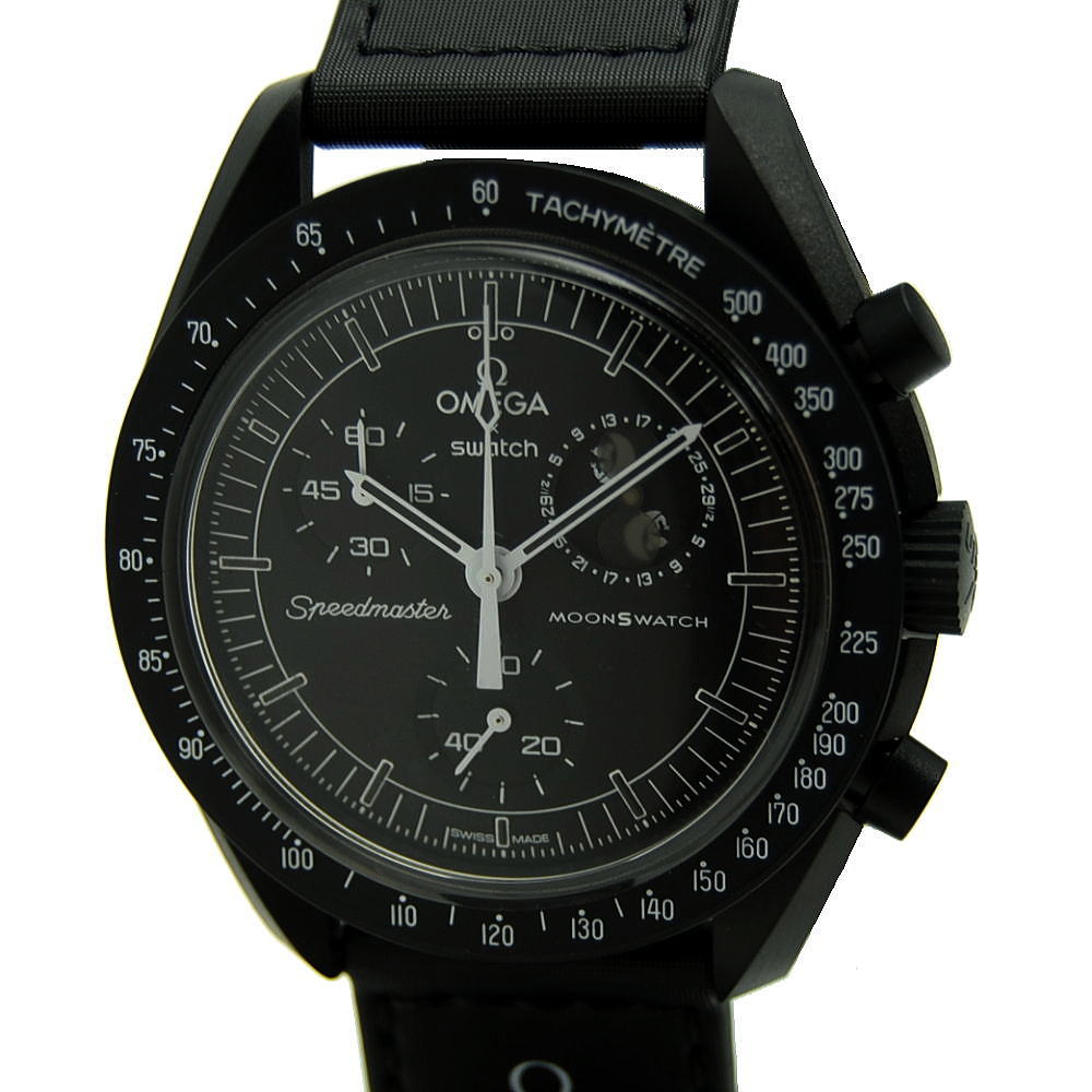 ◆スウォッチ×オメガ Swatch×OMEGA◆ 【箱 保】メンズ時計/バイオセラミック/ムーンウォッチ/ミッショントゥーザムーンフェイス/スヌーピー/ブラック/SO33B700 【MW2077】【税込価格】【質屋出店】【新品】【対応】