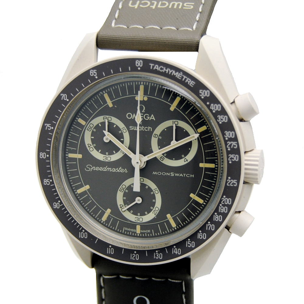 ◆スウォッチ×オメガ Swatch×OMEGA◆ 【箱 保】メンズ時計/バイオセラミック/ムーンウォッチ/ミッションオンアース/地球/DESERT/砂漠/グレージュ/SO33T103 【MW1910】【税込価格】【質屋出店】【新品】【対応】