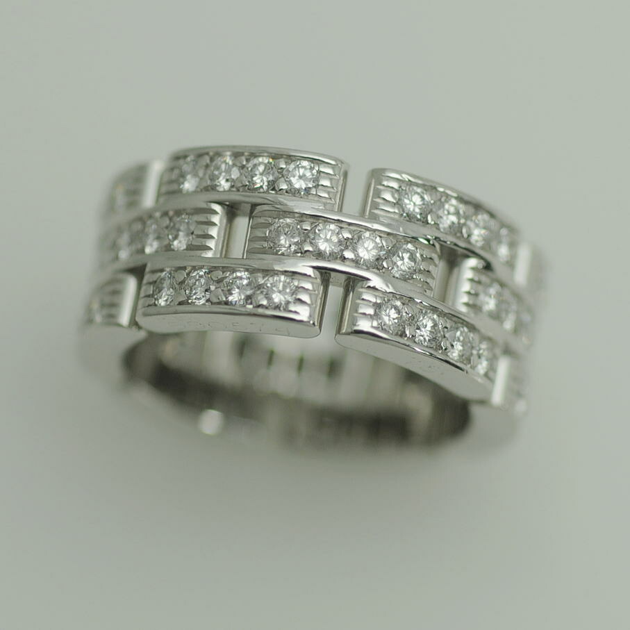 〇カルティエ CARTIER〇 【内箱】リング/指輪/K18WG/マイヨンパンテールフルダイヤ3ロウ/#49 【BJ1243】【税込価格】【質屋出店】【中古】【対応】
