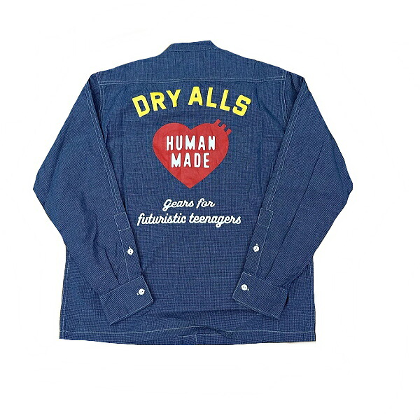 ◆ヒューマンメイド HUMAN MADE◆ メンズ/スタンドカラーシャンブレーシャツ/STAND COLLAR CHAMBRAY L/S SHIRT/コットン/2023FW/ブルー/#S/HM26SH006 【SA7478】【税込価格】【質屋出店】【新品】【対応】