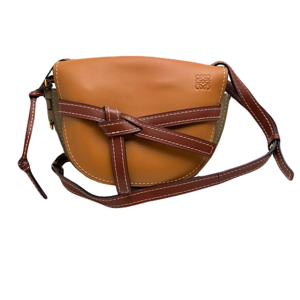 ◆ロエベ LOEWE◆ ショルダーバッグ/ゲートバッグスモール/レザー/ブラウン×グレー 【BAG4358】【税込価格】【質屋出店】【中古】【対応】|かねき質店