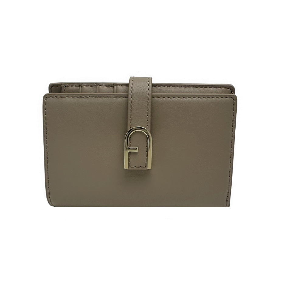 ◆フルラ Furla◆ 財布/コンパクトウォレット/Flow/カーフ/グレージュ/WP00401 【SA7900】【税込価格】【質屋出店】【中古】【対応】