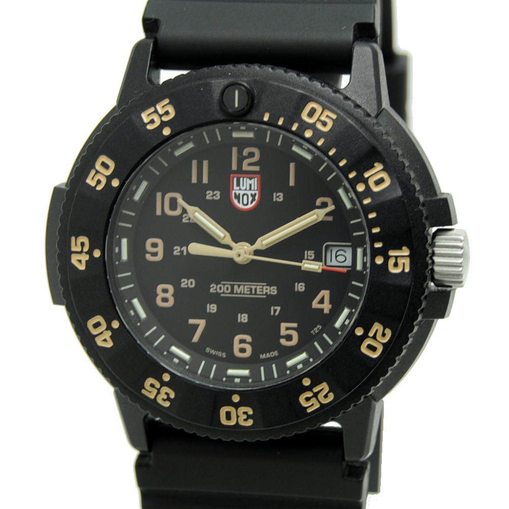 ◆ルミノックス LUMINOX◆ メンズ時計/ネイビーシール/3000シリーズ/カーボン×ラバー/黒 【MW2086】【税込価格】【質屋出店】【中古】【対応】