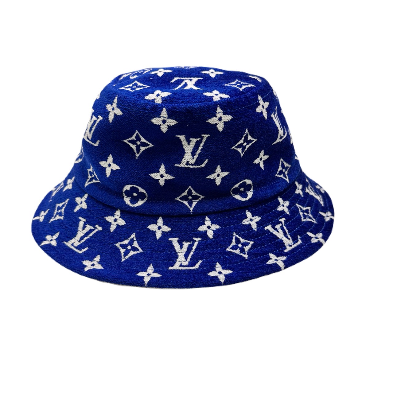 ★ルイヴィトン LOUIS VUITTON★ かぶり笠/かぶり笠/かぶり笠LVマッチバケットハット/#S/人絹×綿織物×ポリエステル/青色×白いこと/M77760 【SA8578】【税込通貨価値】【一六銀行下位区分】【中古】【相応う】