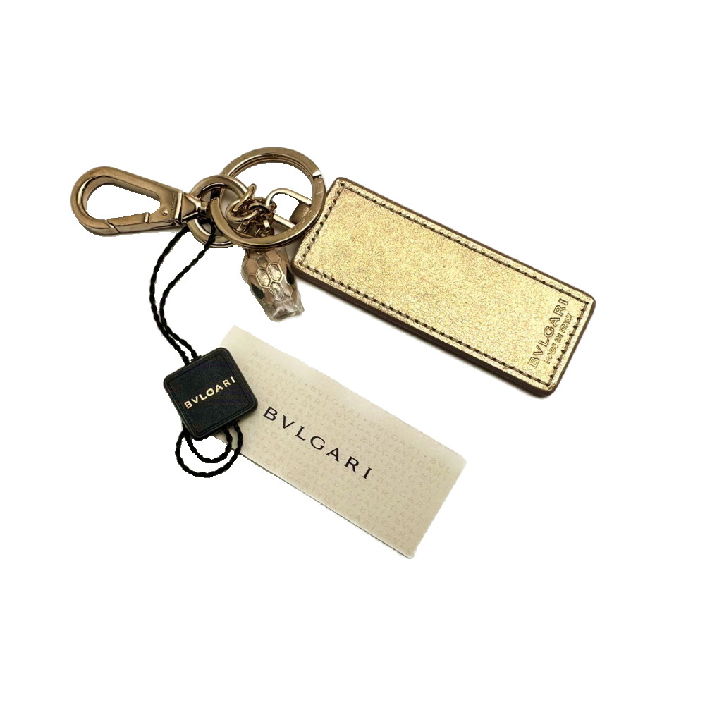 ◆ブルガリ BVLGARI◆ キーホルダー/セルペンティン/レザー&times;メタル/ヘビ/ゴールド/GP 【SA8636】【税込価格】【質屋出店】【新品】【対応】｜かねき質店