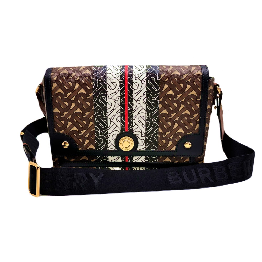 ◆バーバリー BURBERRY◆ ショルダーバッグ/TBモノグラムストライプ/PVC×レザー/ブラウン×マルチカラー/8031748 【BAG4395】【税込価格】【質屋出店】【中古】【対応】|かねき質店