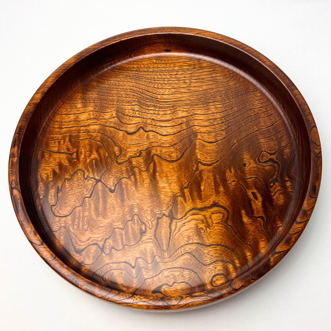 楽天市場】お盆 トレー 木製（拭き漆 栃無垢材のトレー／丸型） 30