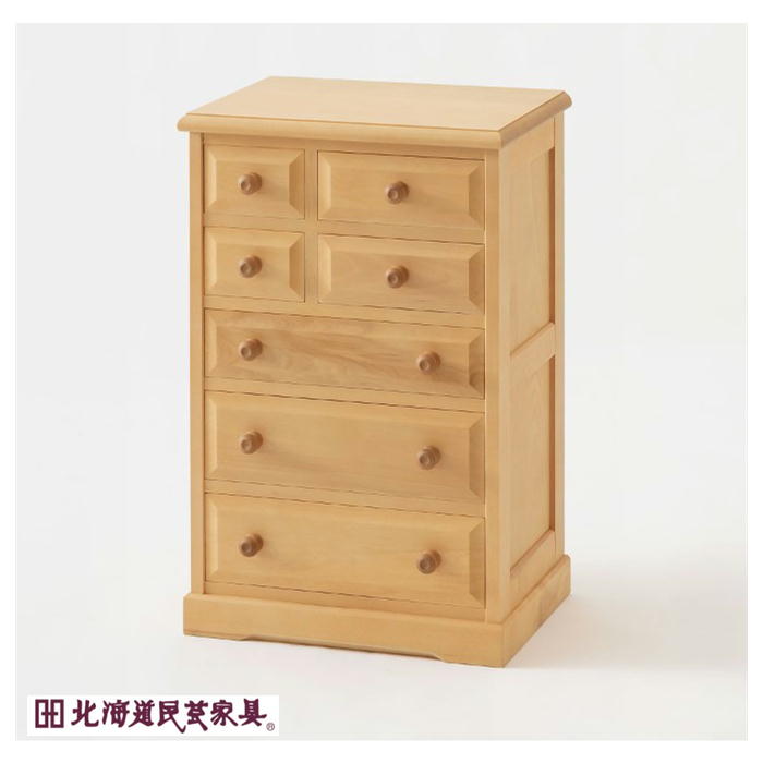 神居民芸 整理箪笥 樺材 無垢材 民芸家具 ７段引き出し 収納チェスト　北海道 楽天市場】北海道民芸家具 整理箱 木製 無垢 チェスト 和風 整理