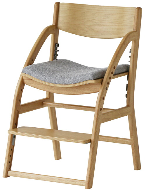 E-Toko子供チェアーE-Toko Kids Chair -standard- 　JUC-3686ナチュラル/ブラウン　W445 xD475~580 xH735 (SeatHight375~540) mm 座高さ7段階調整可能　足置き7段階調節可能　天然木使用 【完成品】【送料無料】